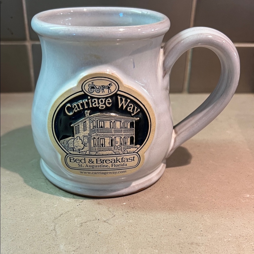 Pottery Carriage Way White Ceramic Coffee Mug - Picture 1 of 6